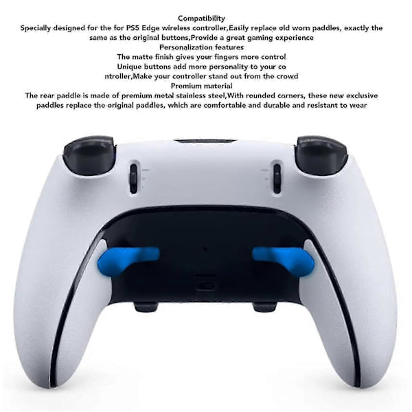 4 stk. Spilcontroller Bagside Paddles Professionel Udskiftning Metal Bagside Knapper Til Ps5 Edge Controller{hw} Blue