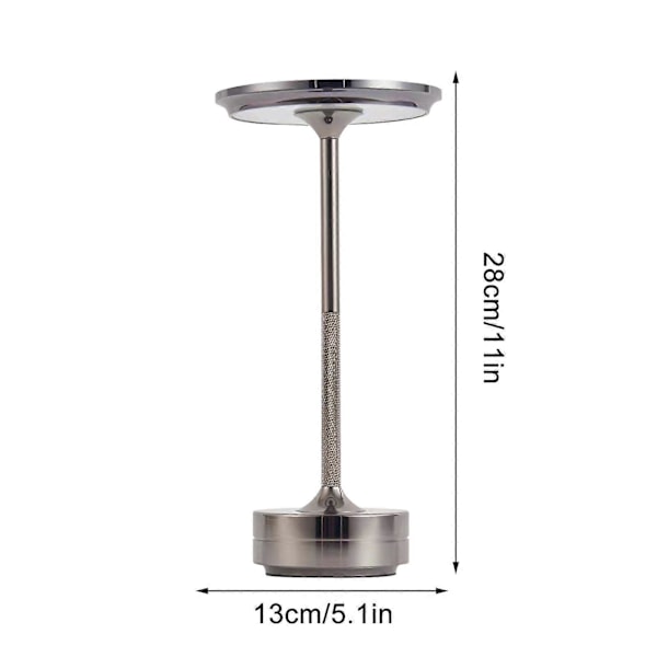 Sherum Ecolume Lampa Yifare Ecolume Ögonskydd LED Ecolume Lampa Bordslampa Uppladdningsbar Tre-Färgsjustering Silver