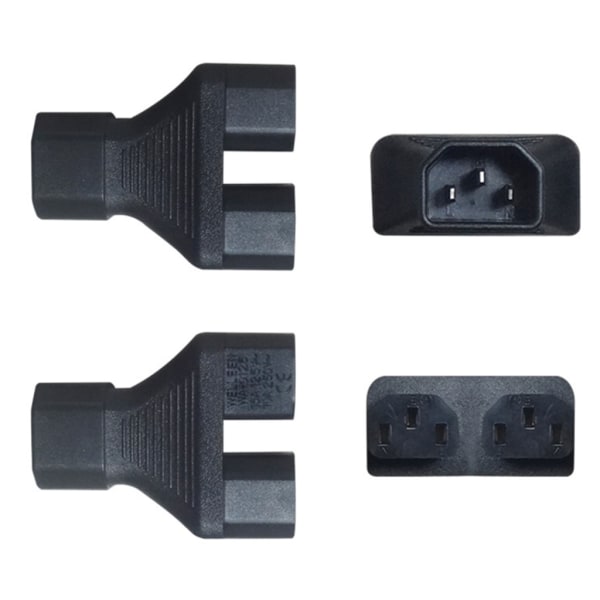 IEC320 C14 till Dual IEC320 C13/C15/Nema 5-15R Strömadapter 3 Terminaler Strömadapter Hane till Hona Ström null - C 0.07