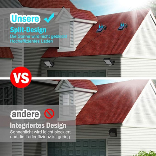 Utendørs solcellelys med 56 LED bevegelsessensor, 120° IP65 vanntett