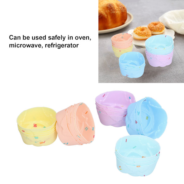20 stk Cupcake Bageform Silikon Muffinsforme Cupcakeforme Gelepuddingform Rose Sæt