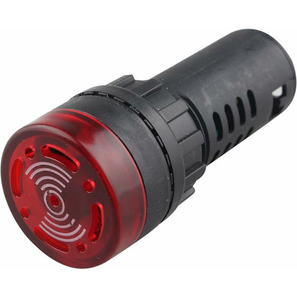Ad16–22SM LED Buzzer Alarm Signal Blinklys Advarselslys DC 12V 20mA 22mm Diameter
