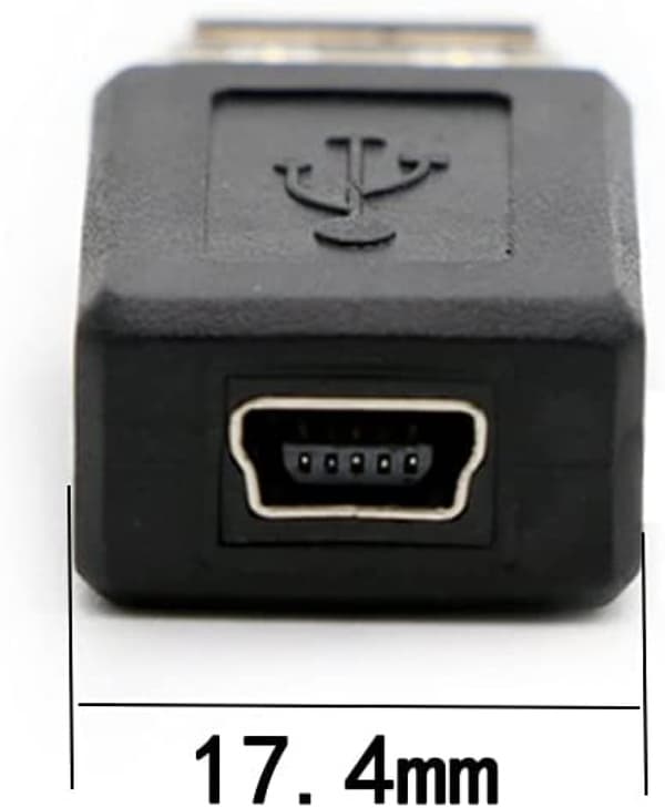 USB 2.0 A naaras - USB B Mini 5-pin naaras -sovitinmuunnin, tukee 2.0-tiedonsiirtoa