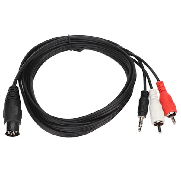 DIN 8-ben til 3,5 mm 2 RCA-kabel Han til Han Stor DIN-lydadapterledning til forstærker, receiver, subwoofer 1,8 m Solid Normal