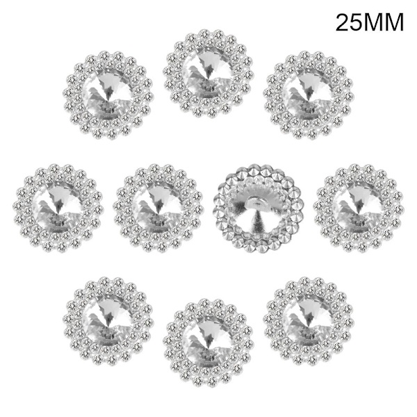 10 stk/sett metall rhinestone knapper skjorteknapper 25MM - Perfekt