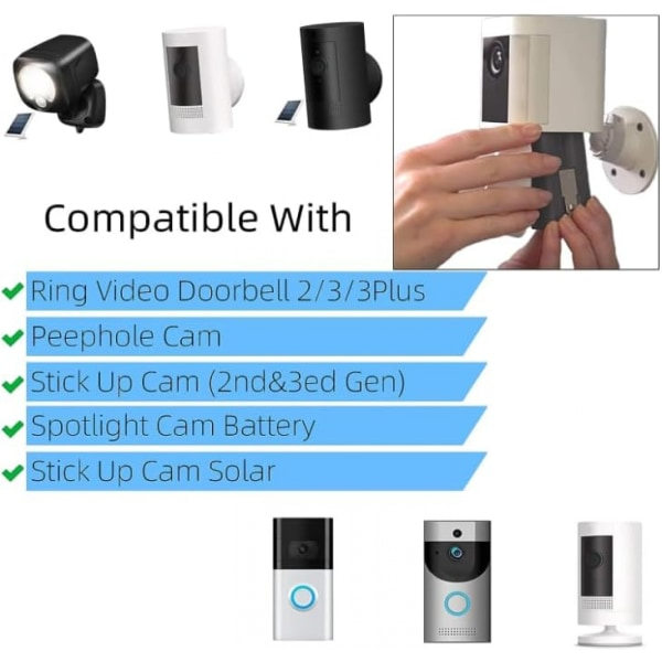6040mAh Vaihdettava Akku ja Latausasema Ring Doorbell Kamera 2/3/4 - Päivitetyt Ladattavat Li-Li-Ion-Akkut