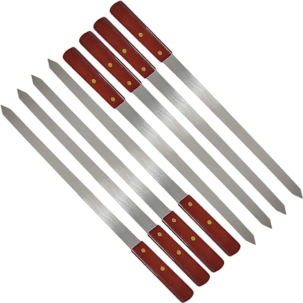 8 st rostfria grillspett, 60 cm grillspett, inkl