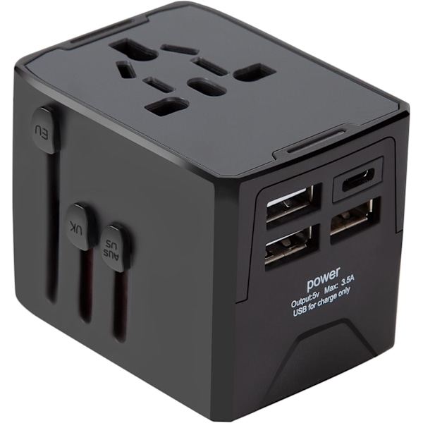 AdapterJourneyUniversalAdapterSocketmed3USBoch1Type-CportarSocketACInternationellSocketUniversalförUSUKUSAUSMerän150länder