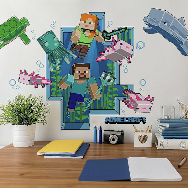 (Sett med 1) 79*30cm Creeper Inside Wall Decal, Minecraft løper vekk
