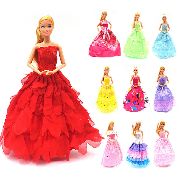 10pcs 30cm Doll Dress Wedding Dress Barbie Girl Tuxedo Dress