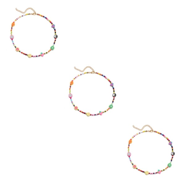 1/2/3/5 helmen kaulakoru helmillä choker säädettävä ketju boho tyyppi 2 Type 2 3PCS