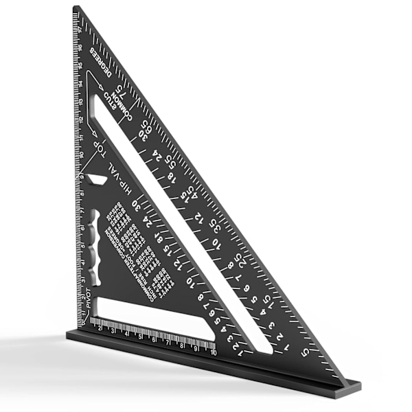 180 mm snickarvrinkel, aluminiumlinjal, triangulär snickare A