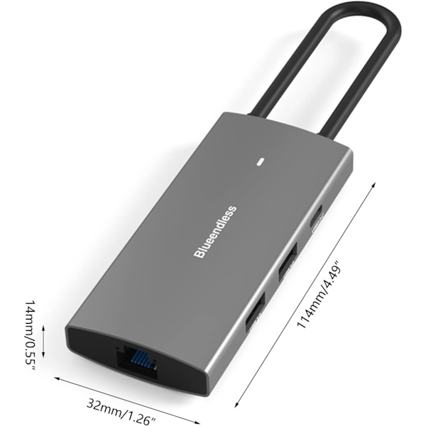 Vaaleanpunainen USB C -keskitin 9-in-1 alumiininen USB C -telakka 4K + USB + RJ45 + + PD 100W 9 portin sovitin 9-in-1 Type C -keskitin