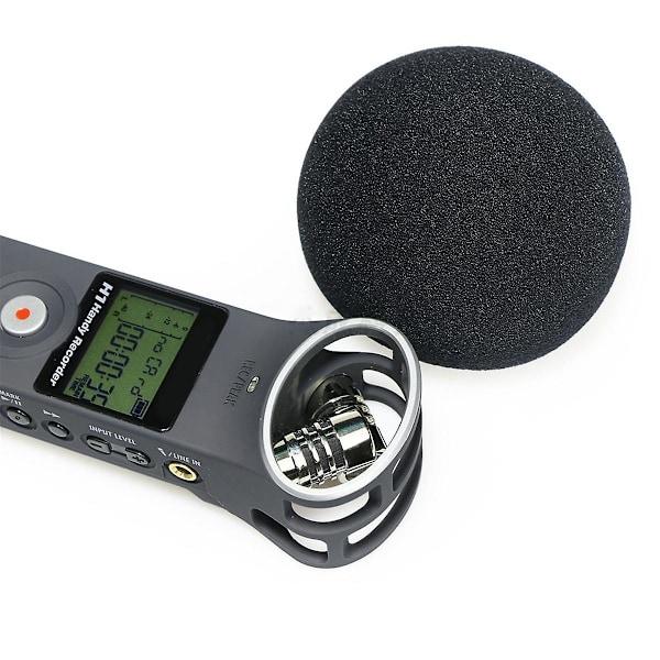 Mikrofonvindskydd, Pälsvindskydd + Skummikrofonvindskydd för Zoom H1 H1n Mic BlackWhite