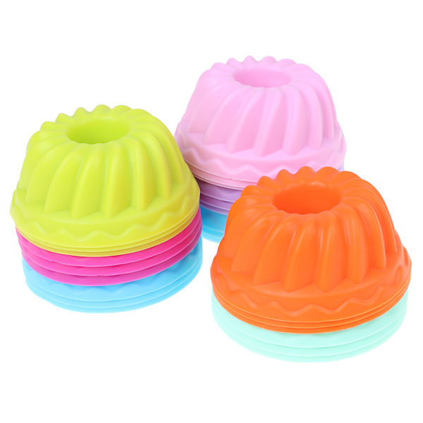 12 st/set Bakform Silikon Pudding Cupcake Muffin Gör A
