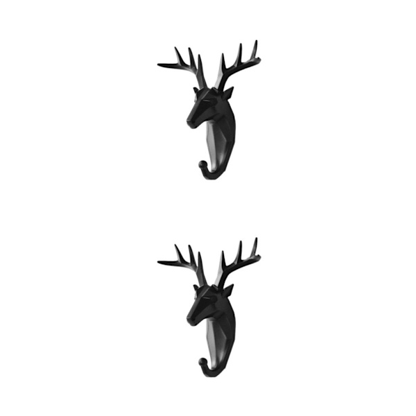 1/2/3/5 Vahva ja kestävä eläinpään avaimenkoukku yhdelle mustalle (peura) black (deer) 2 Set