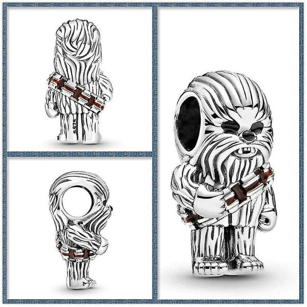 S925 hopea korut Tähtien sota Anime tarvikkeet Yoda Bb-8 R2 Mandalorian Diy helmet rannekoru kaulakoru Charmi sopii Pandora lelut lahja C044-S13