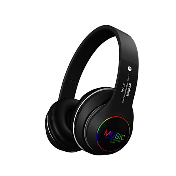 Foldbare trådløse Bluetooth 5.0 hodetelefoner Hodesett Svart