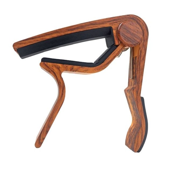 Alloy Flat Klassisk Gitarr Capo för Klassisk Gitarr Nylon med 5 Plektrum, Trä Färg.