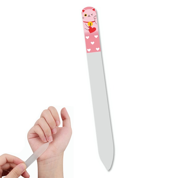 3D glass nail file, double-sided etched grain surface, finger pedicure nail files manicure nail care cat nail file