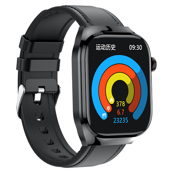 INF Smartwatch EKG, puls, blodtryk, søvn, skridttæller Svart Sort
