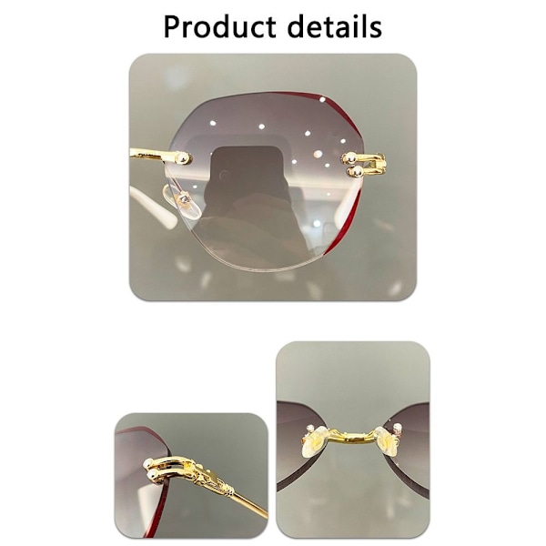 +2,00~+4,0 Diopter Läsbrillor Kantlösa Presbyopiska Glasögon Svart Black Strength 3.50-Strength 3.50