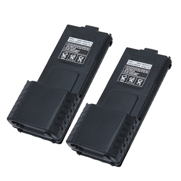 2 stk. Walkie Talkie Li Ion batteri 3800mAh erstatningsbatteri til 2-vejs radio til BAOFENG BF UV5R 5RA 5RB 5RC 5RD 5RO 5RE