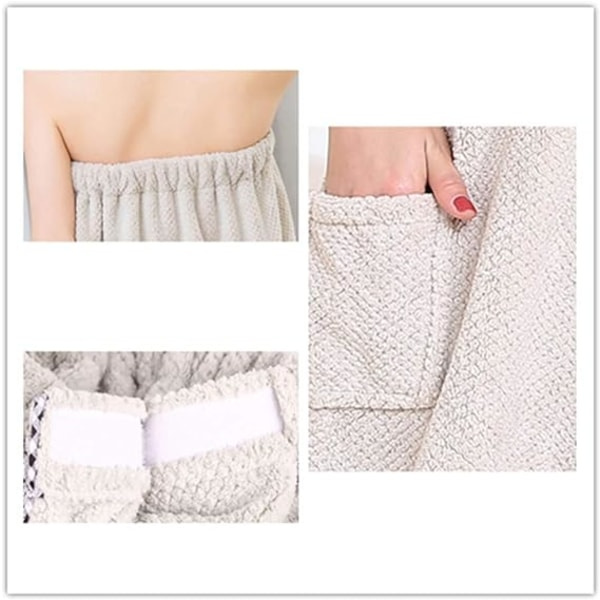 Badehåndklæde (Lyseblå) Blød mikrofiber til kvinder Badekåbe Brusebad Badehåndklæde med hårtørrerhætte Hotel Morgenkåbe Sauna/pool/strandhåndklæde med hætte Hurtigtørrende