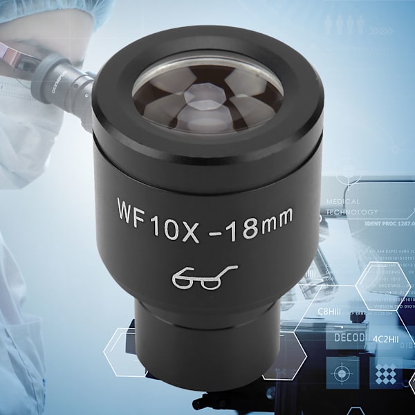 WF10X/18mm Biologiskt Mikroskop Vidvinkel Högt Ögonpunkt Okularlins