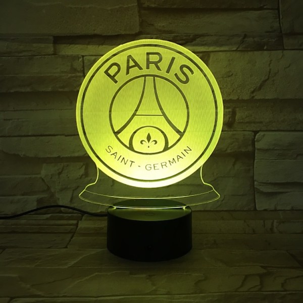 Paris Saint-Germain FC USB 3D Anime Natlys Atmosfærisk LED Bordlampe Julegaver til Fodboldfans Dekorativ Lampe til ch