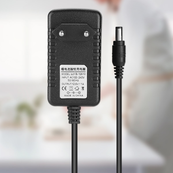 Multi 12,6V/1A adaptiv lithium batteri oplader 100-240V indgang - EU stik