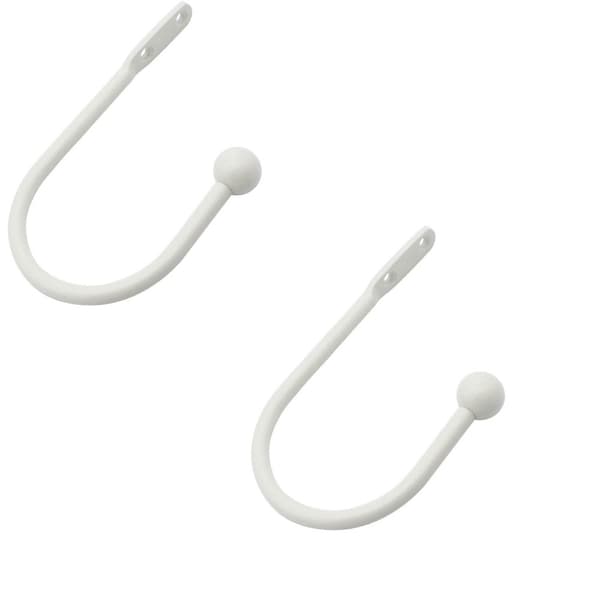 2-pack Metallgardinbindningar Vita Gardinbindningar Väggmontering U-form