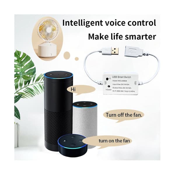 USB Smart Switch Wifi-styrd Universal Brytare Timer Smart Life för USB-enheter för Alexa G
