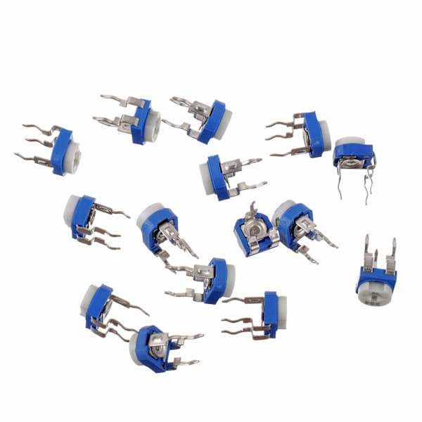 15 värden 150 stycken 100 Ohm - 2M Ohm variabelt motståndsklassningssats 6mm potentiometer packad i transparent plastbox