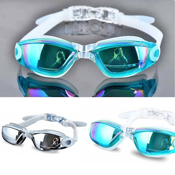 Anti-fog bärbar justerbar rem Vattensport Vuxna Praktisk Silikon Dykning Vattentät UV-skydd Simglasögon Blue 4