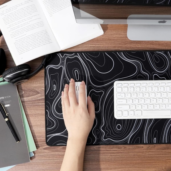 Stor Gaming Mousepad Laptop Tastaturmåtte med Skridsikker Gummibund