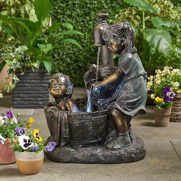 Innendørs/Utendørs Fontenestatue i Resin, Hageskulptur, Kunstdekorasjon for Gårdsplass[qb] P3