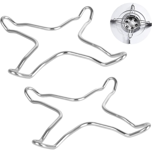 2-pack gasringreducerare, rostfritt stål gasspispannhållare tetrapod spisplatta gas gasspisplatta galler tetrapod (silver)