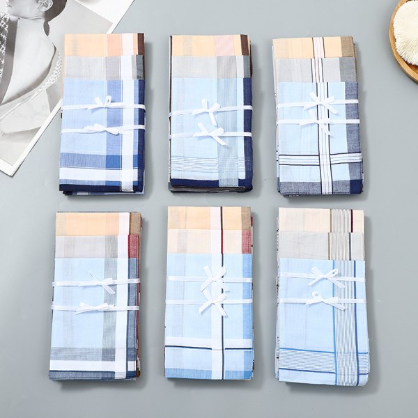 12 pcs Men's handkerchiefs, 100% soft cotton handkerchief for men cotton 40 x 40 cm