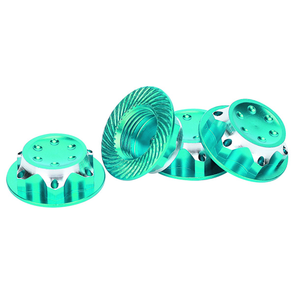 4 st 21 mm/0,8 tum dammsäkra fälgbultar i aluminiumlegering, tillbehör som passar till AGAMA 1/8 RC-bil, grön