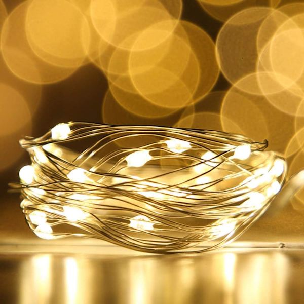 12-pack LED-ljusslingor med batteri, 20 LED-mikro stjärnformade lampor