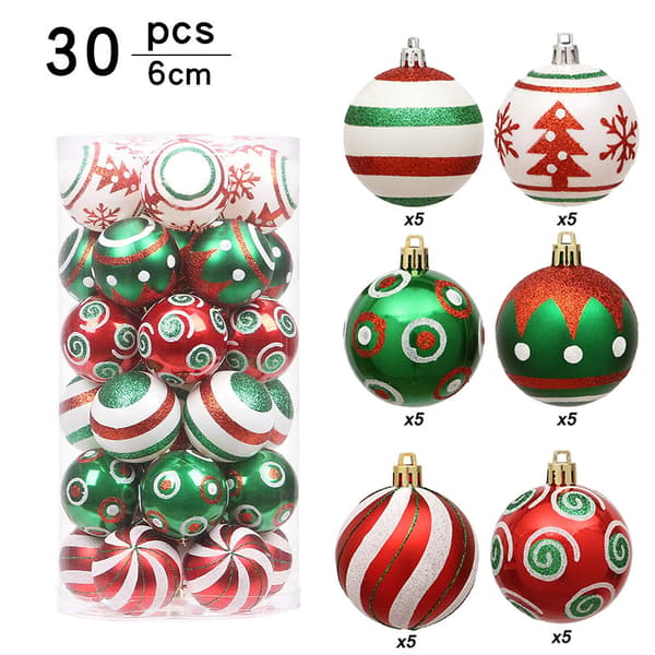 30 julekugler Red-Green