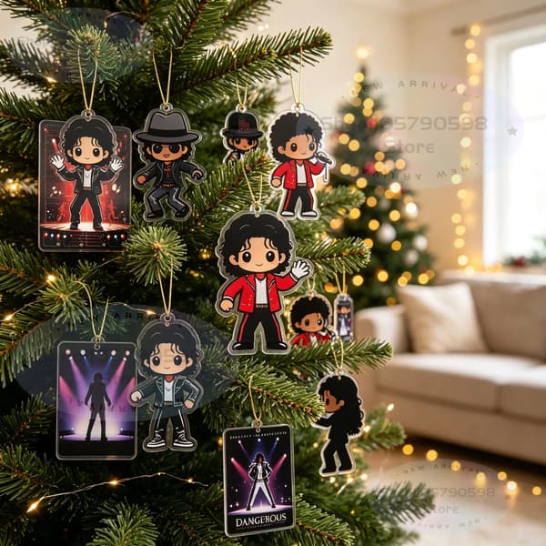 Michael Jackson Julekalender 24 dager Nedtelling til jul Gaveeske med samleobjekter i akryl som hengende ornamenter A 1PC