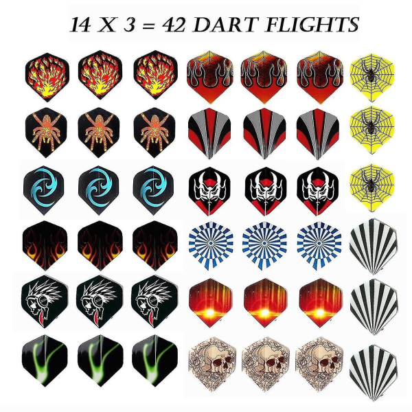 Dart Set, 12 Pack Mjuka Pilar med Mjuka Spetsar för Elektronisk Darttavla med Extra 42 Dart Flights och 100 Svarta Plastpilar