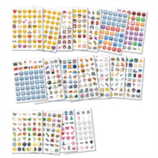 912 stk. Emoji-klistermærker i flere farver