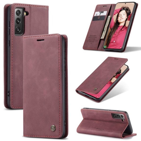 CaseMe Wallet case Burgundy card slot for Samsung Galaxy S21 FE Burgundy