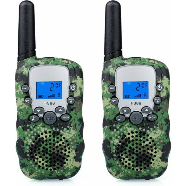 Kamouflage Walkie Talkie - Lång räckvidd 3 km, 2 st