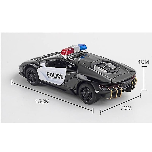1/32 Legering Støbt Politi Model Superbil Legetøj Køretøj Lyd