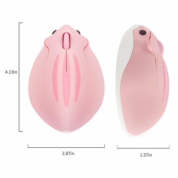 Langaton hiiri, söpö hamsterin muotoinen tietokonehiiri 1200DPI (vaaleanpunainen)