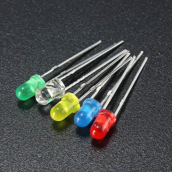 500 st 3 mm LED-ljus vit gul röd blå grön DIY-diodsortiment
